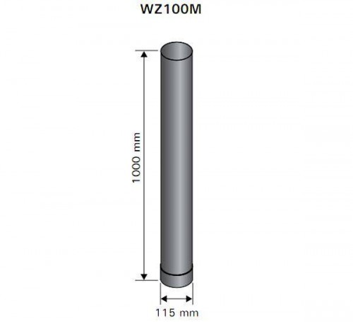 HARVIA WZ100M Smoke pipe 1,0 m Ø 115 mm, painted steel  image 1