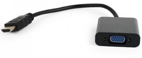 Gembird HDMI (19pin) to VGA (15pin) Adapteris + Audio kabelis Melns image 1