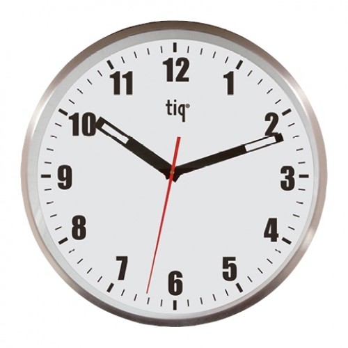 Sienas pulkstenis alumīnija rāmī Tiq D05J23, diametrs 60cm (P) image 1
