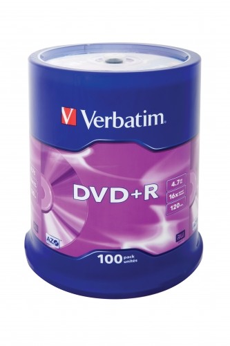VERBATIM DVD+R 120 min. / 4.7GB 16x 100- image 1