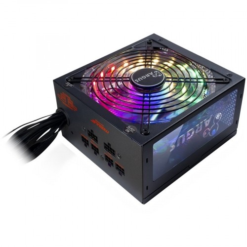 Power Supply INTER-TECH Argus RGB 750W CM, 80PLUS Gold, 140mm fan with 21 ultra bright LEDs,Switchable illumination, Acrylic glass side panel, active PFC, 4xPCI-e, OPP/OVP/SCP protection, semi-modular Cable management (Rev. 2) image 1