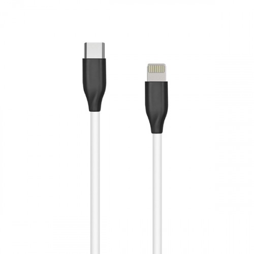 Extradigital Silicone cable USB Type-C - Lightning (white, 1m) image 1