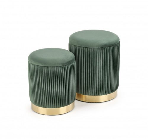 Halmar MONTY set of two stools: color: dark green image 1
