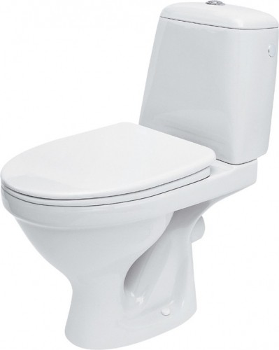 Cersanit WC pods EKO 2000 ar horizonālo izvādu, 3/6l, ar duroplast vāku image 1