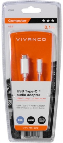 Vivanco adapteris USB-C - 3,5mm 10cm (45389) image 1