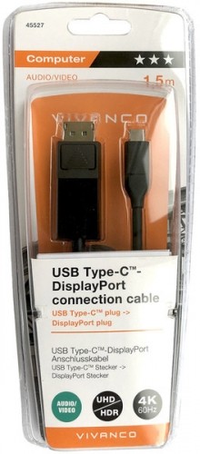 Vivanco кабель USB-C - DisplayPort 1.5 м (45527) image 1