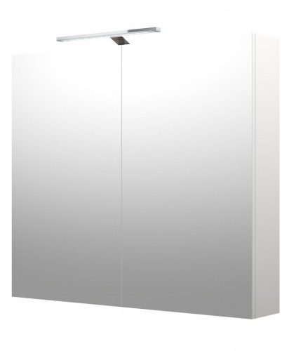 Шкафчик с зеркальными дверцами и GARDA LED подсветкой Raguvos Baldai MILANO 80 CM matt white 1902512 image 1