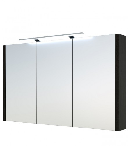 Шкафчик с зеркальными дверцами и GARDA LED подсветкой Raguvos Baldai LUNA, SERENA 110 CM black oak 1402801 image 1