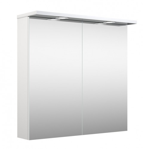 Шкафчик с зеркальными дверцами и LED подсветкой Raguvos Baldai ALLEGRO 76 CM glossy white/white 1104406 image 1
