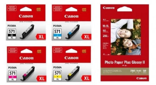 Canon ink + photo paper Photo Value Pack CLI-571XL, black/color image 1