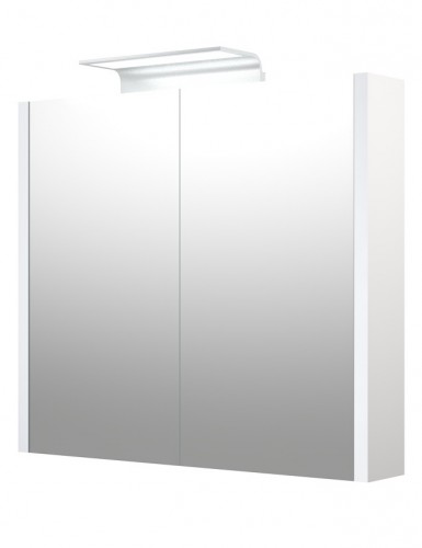 Spoguļskapītis ar ALUMINIUM LED apgaismojumu Raguvos Baldai SERENA 75 CM glossy white 1405411 image 1