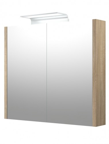 Spoguļskapītis ar ALUMINIUM LED apgaismojumu Raguvos Baldai SERENA 75 CM grey oak 1405410 image 1