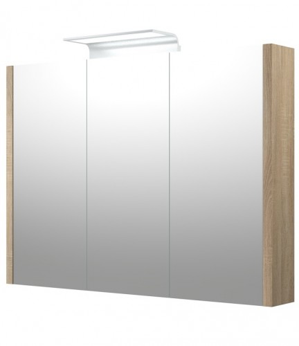 Шкафчик с зеркальными дверцами и ALUMINIUM LED подсветкой Raguvos Baldai SERENA 90 CM grey oak 1405610 image 1
