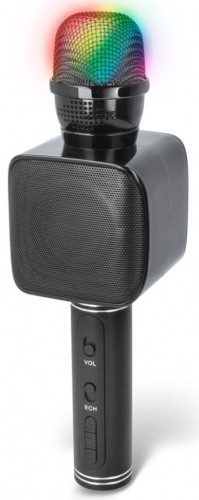 Maxlife MX-400 Bluetooth 4.0 Karaoke Mikrofons Ar iebūvētu Skaļruni / 3W / Aux / RGB LED / USB / MicroSD / Melns image 1