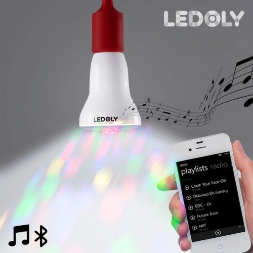 Разноцветная LED Лампочка сBluetooth и Колонкой Ledoly С1000 image 1