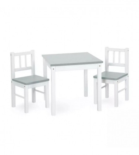Galdiņš un divi krēsliņi JOY white/grey KLUPS image 1