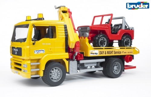 BRUDER tow truck with cross country vehicle, 02750 image 1