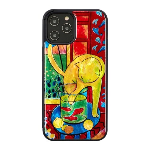 iKins case for Apple iPhone 12 Pro Max cat with red fish image 1