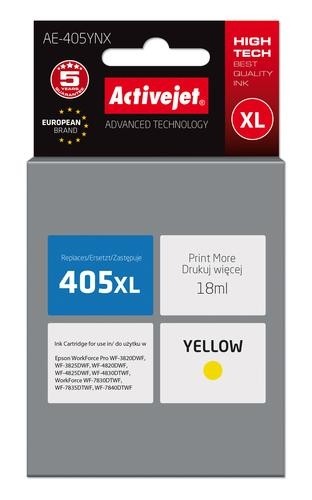 Activejet AE-405YNX ink replacement Epson 405XL C13T05H44010; Compatiable; 18ml; Printing colours: yellow; 5 years warranty. image 1