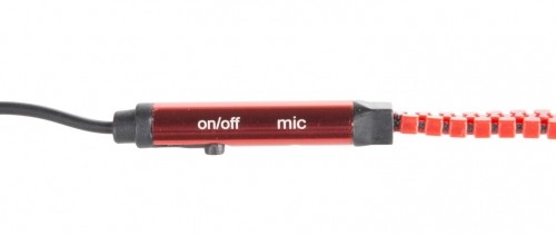 Omega Freestyle rāvējslēdzēja austiņas ar mikrofonu FH2111, sarkanas image 1