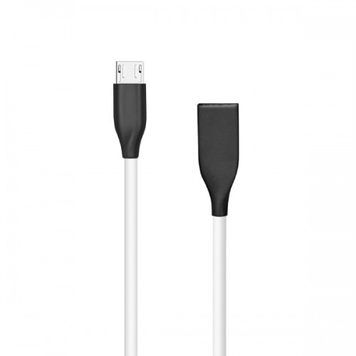 Extradigital Силиконовый кабель USB - Micro USB (белый, 1m) image 1