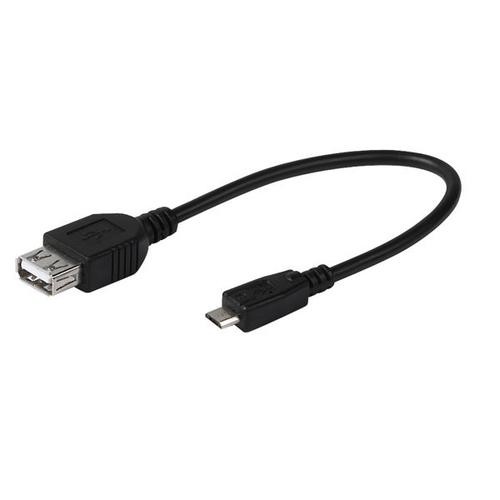Vivanco 45298 USB cable 0.15 m USB 2.0 Micro-USB B USB A Black image 1