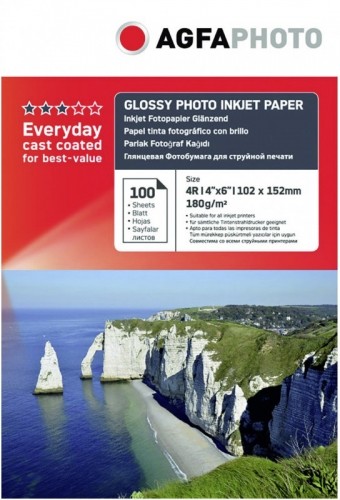 Agfaphoto photo paper 10x15 Glossy 180g 100 sheets image 1