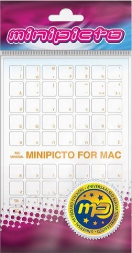 Kolm LÕvi (minipicto) Minipicto klaviatūras uzlīmes RUS KB-MAC-CLRRU-ORANGE, matēti oranžas image 1