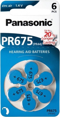 Panasonic Batteries Panasonic батарейка для слухового аппарата PR675LH/6DC image 1