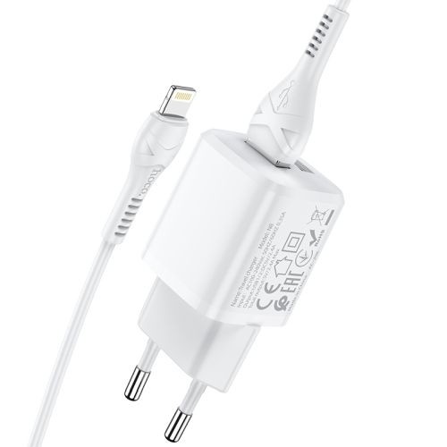 Hoco N8 USB Mobilo telefonu lādētājs 2.4A + Lightning kabelis 1m image 1