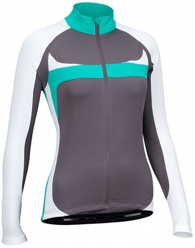 Women's shirt for cycling AVENTO 81BR AWT 42 Anthracite/White/Turquoise image 1