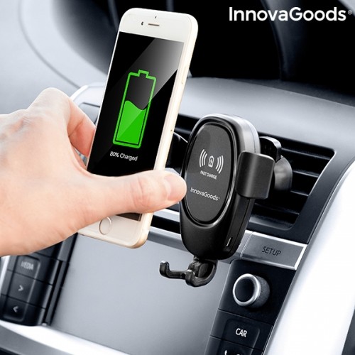 Подставка для телефона с беспроводным автомобильным зарядным устройством Wolder InnovaGoods image 1