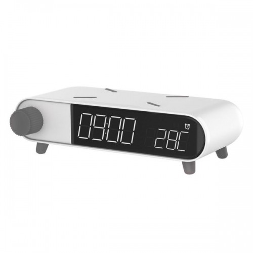 Часы-будильник с беспроводным зарядным KSIX Retro Белый 10 W image 1