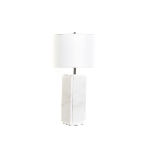 Настольная лампа DKD Home Decor Белый полиэстер Металл Мрамор 220 V 50 W image 1