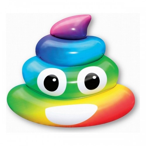 Bigbuy Outdoor Piepūšamais matracis Rainbow Poo (107 x 121 x 26  cm) image 1