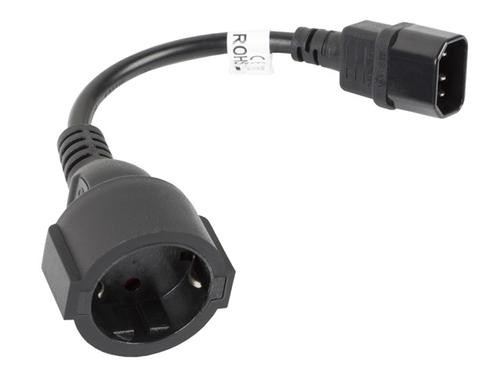 Lanberg CA-C14E-10CC-0018-BK power cable Black 0.18 m C14 coupler image 1