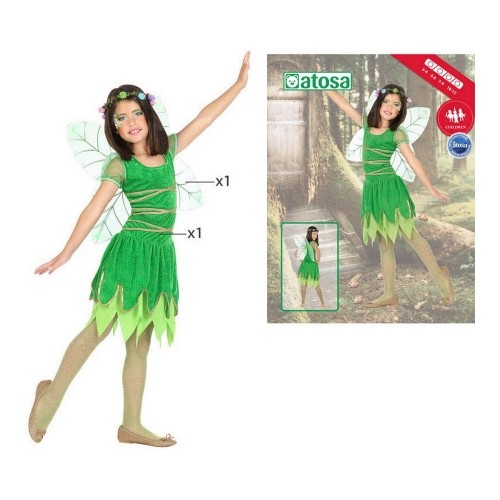 Bigbuy Carnival Маскарадные костюмы для детей Волшебница весенняя Зеленый (2 pcs) image 1
