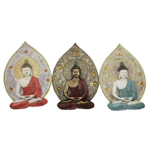 Sienu dekors DKD Home Decor Buda Sveķi (19.3 x 3.7 x 27.3 cm) (3 pcs) image 1