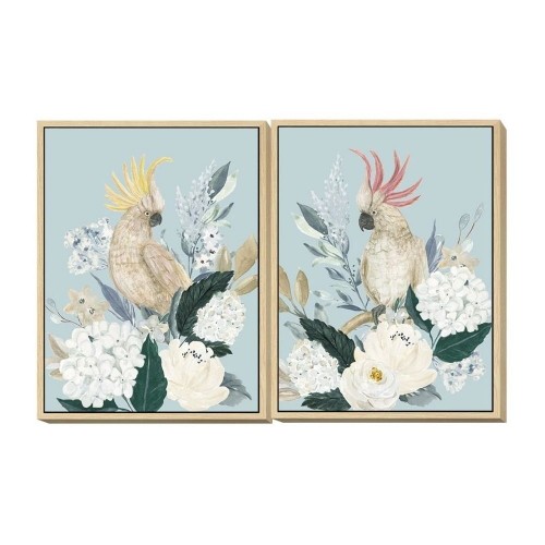 Glezna DKD Home Decor Цветы (60 x 4 x 80 cm) (2 pcs) image 1