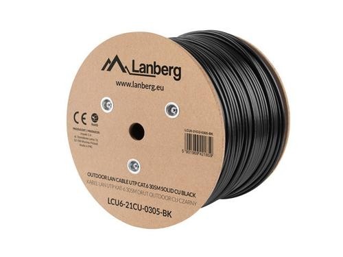Lanberg LCU6-21CU-0305-BK networking cable Black 305 m Cat6 U/UTP (UTP) image 1