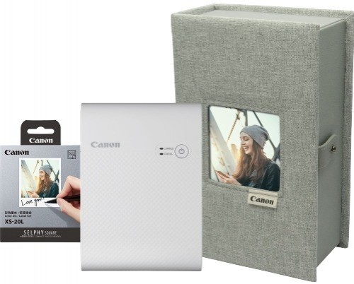 Canon photo printer + photo paper Selphy Square QX10 Premium Kit, white image 1