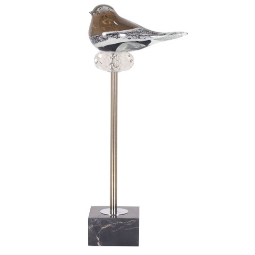 Декоративная фигура DKD Home Decor Стеклянный Мрамор Птица (18 x 10 x 42 cm) image 1