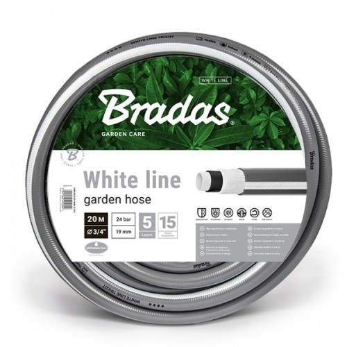 Bradas Dārza šļūtene WHITE LINE 3/4'-20 m, pelēka image 1