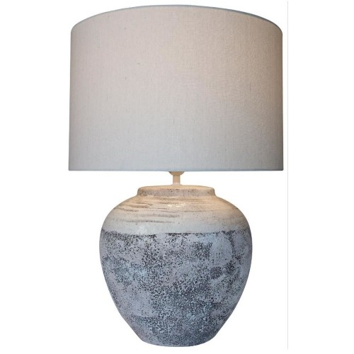 Galda lampa DKD Home Decor Canvas Keramika Pelēks (42 x 42 x 60 cm) image 1