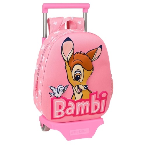 Школьный рюкзак 3D с колесиками Disney Bambi Розовый (28 x 10 x 67 cm) image 1