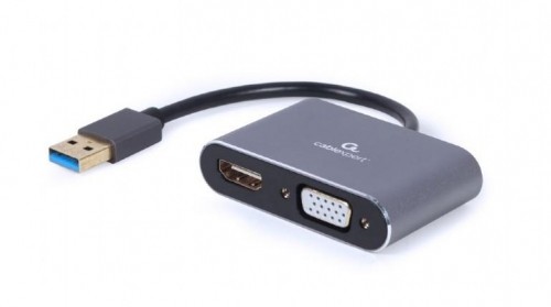 I/O ADAPTER USB3 TO HDMI/VGA/GREY A-USB3-HDMIVGA-01 GEMBIRD image 1