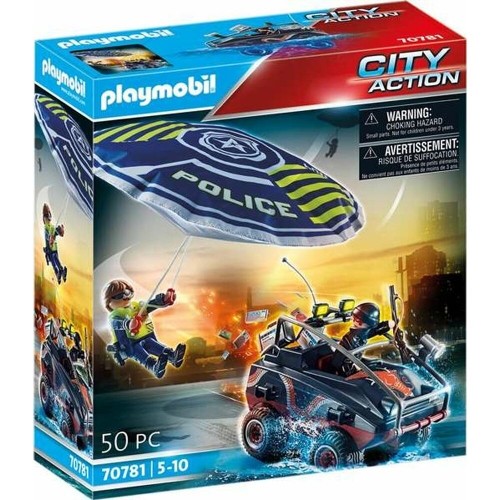 Playset Playmobil City Action Police Parachute with Amphibious Vehicle 70781 (50 pcs) image 1