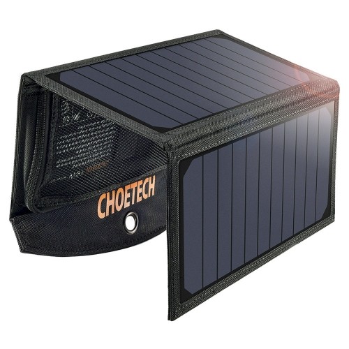 Choetech SC001 saules lādētājs 19W / 2x USB 2.4A / melns image 1