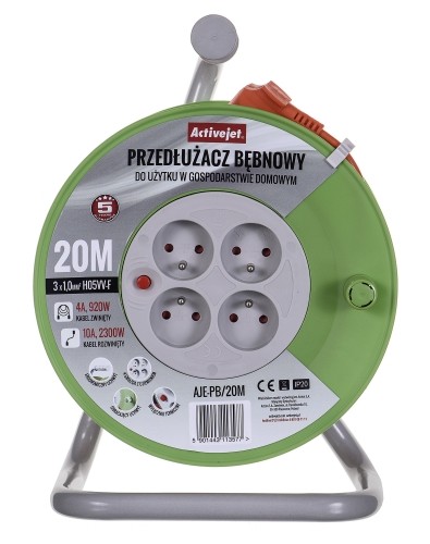 Activejet AJE-PB/20M reel extension cord 20m image 1