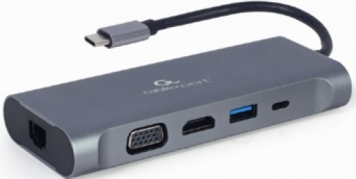Gembird USB Type-C 7-in-1 Multi-Port Adapter + Card Reader Space Grey image 1